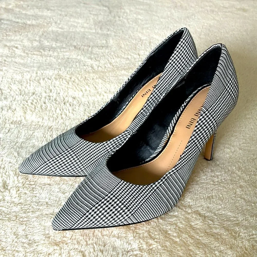 Gianni Bini Houndstooth Black and White 4 Inch Heels Women’s 7 Medium